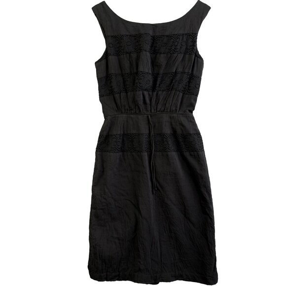 Vintage Victorian style Lou‑Ette Gothic Black Cotton Lace Dress Steampunk Vibe - Picture 2 of 11